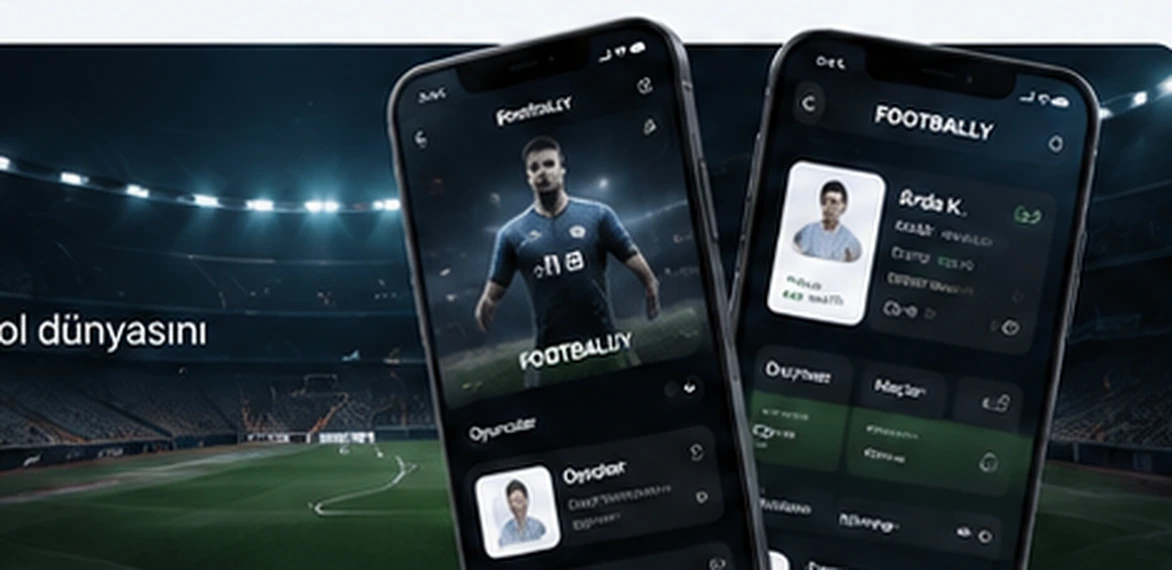 Footbally futbol topluluğu platformu konsept görseli